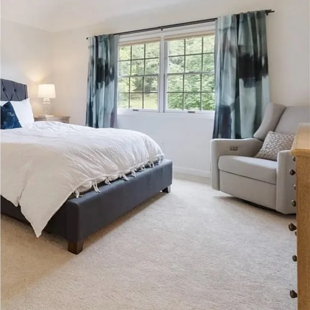 West Elm Blue and Gray Curtains (two panels) - 48x84